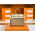 Hermes Birkin Togo CK18 Etoupe Grey Silver Hardware 25cm Full Handmade