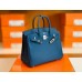 Hermes Birkin Togo S4 Deep blue Silver Hardware Phw 25cm Full Handmade