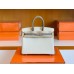 Hermes Birkin Togo Creamy White & gris ashpite Silver Hardware 25cm Full Handmade