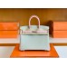 Hermes Birkin Togo & Swift Pearl grey & 3Q Pink Silver Hardware 25cm Full Handmade
