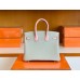 Hermes Birkin Togo & Swift Pearl grey & 3Q Pink Silver Hardware 25cm Full Handmade