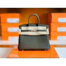 Hermes Birkin Togo CK46 charcoal grey Silver Hardware 25cm Full Handmade