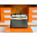 Hermes Birkin Togo CK46 charcoal grey Silver Hardware 25cm Full Handmade