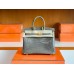 Hermes Birkin Shiny Niloticus crocodile turtledove grey Gold Hardware 25cm Full Handmade