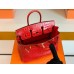 Hermes Birkin Shiny Porosus crocodile Ferrari red Gold Hardware 25cm Full Handmade