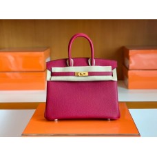 Hermes Birkin Togo K1 garnet red Gold Hardware 25cm Full Handmade