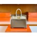 Hermes Birkin Togo Etoupe Grey & Creamy White Gold Hardware 25cm Full Handmade