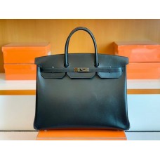 Hermes Birkin Box so Black Silver Hardware 40cm Full Handmade