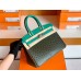 Hermes Birkin Ostrich Olive green & 1K Bamboo green & Etoupe Grey Silver Hardware 30cm Full Handmade