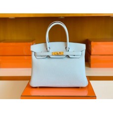 Hermes Birkin Togo T0 Light Blue Gold Hardware 30cm Full Handmade