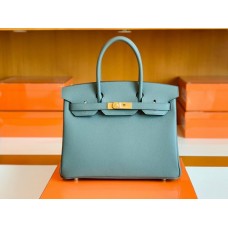 Hermes Birkin Epsom 63 Almond green Gold Hardware 30cm Full Handmade