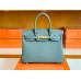 Hermes Birkin Epsom 63 Almond green Gold Hardware 30cm Full Handmade
