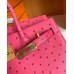 Hermes Birkin Ostrich 5J Rose Pink Gold Hardware 30cm Full Handmade