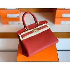 Hermes Birkin Togo D5 Coral red Gold Hardware 30cm Full Handmade