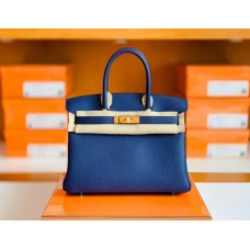 Hermes Birkin Togo M3 ink Blue Gold Hardware 30cm Full Handmade