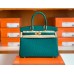 Hermes Birkin Ostrich u4 Velvet green Gold Hardware 30cm Full Handmade