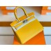 Hermes Birkin Touch Togo & Shiny crocodile 9D Amber Yellow Silver Hardware 30cm Full Handmade