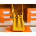 Hermes Birkin Touch Togo & Shiny crocodile 9D Amber Yellow Silver Hardware 30cm Full Handmade