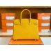Hermes Birkin Touch Togo & Shiny crocodile 9D Amber Yellow Silver Hardware 30cm Full Handmade