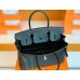 Hermes Birkin Togo Black & Green Color bar Silver Hardware 30cm Full Handmade