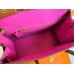 Hermes Birkin Barenia CK37 Golden brown & L3 Rose purple Gold Hardware 30cm Full Handmade