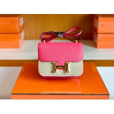 Hermes Constance Epsom 8W lipstick pink Gold Hardware 18cm Full Handmade