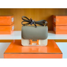 Hermes Constance Epsom CK18 Etoupe Grey Gold Hardware 18cm Full Handmade