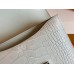 Hermes Constance Matte Alligator crocodile Pearl grey Silver Hardware 18cm Full Handmade