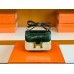 Hermes Constance Shiny Alligator crocodile 6Q jade green Gold Hardware 18cm Full Handmade