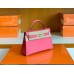Hermes Mini Kelly Epsom 8W Rose Pink Gold Hardware 18cm Full Handmade