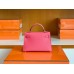 Hermes Mini Kelly Epsom 8W Rose Pink Gold Hardware 18cm Full Handmade