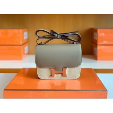 Hermes Constance Swift Etoupe Grey Silver Hardware 18cm Full Handmade