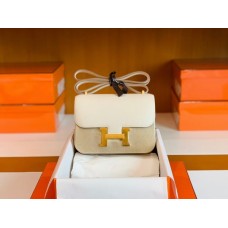 Hermes Constance Epsom Creamy White Gold Hardware 18cm Full Handmade