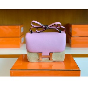 Hermes Constance Epsom Leather mallow purple Silver Hardware 24cm Full Handmade