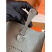Hermes Mini Evelyne Togo 8F tinware grey Silver Hardware 16cm Full Handmade