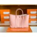 Hermes Garden party TC Leather Creamy pink Silver Hardware 30cm Full Handmade