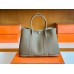 Hermes Garden party TC Leather Etoupe Grey Silver Hardware 30cm Full Handmade