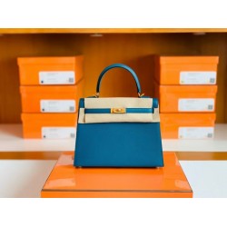 Hermes Kelly Epsom W0 Vert Bosphore Gold Hardware 25cm Full Handmade