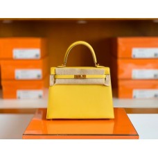 Hermes Kelly Epsom 9O Naples yellow Gold Hardware 25cm Full Handmade