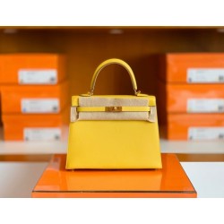 Hermes Kelly Epsom 9O Naples yellow Gold Hardware 25cm Full Handmade