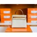 Hermes Kelly Togo Creamy White & Golden Brown Gold Hardware 25cm Full Handmade