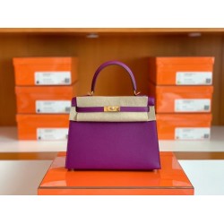 Hermes Kelly Epsom p9 actiniae purple Gold Hardware 25cm Full Handmade