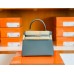 Hermes Kelly Epsom 63 Almond green Silver Hardware 25cm Full Handmade