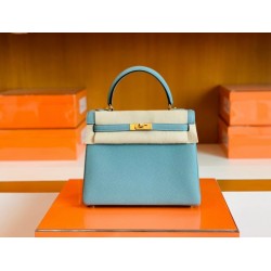 Hermes Kelly Togo 7G azure Silver Hardware 25cm Full Handmade